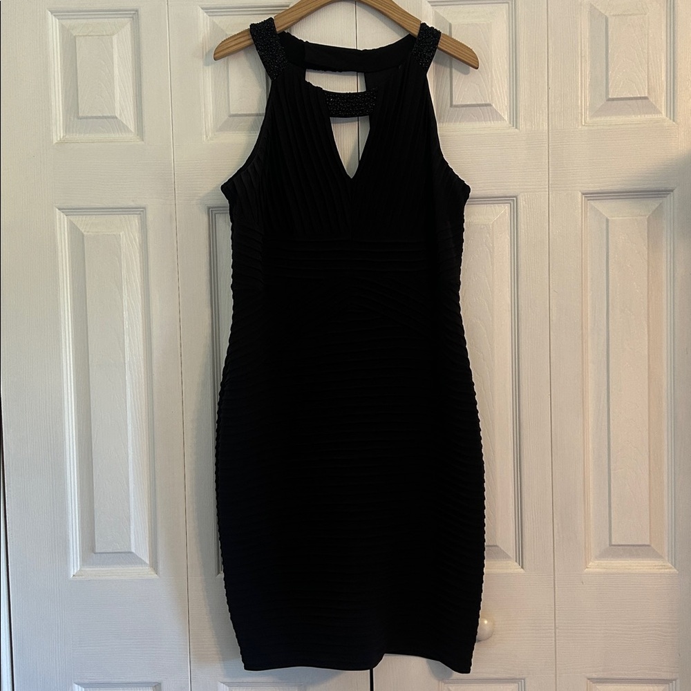 Calvin Klein Black Dress with Beaded Detail